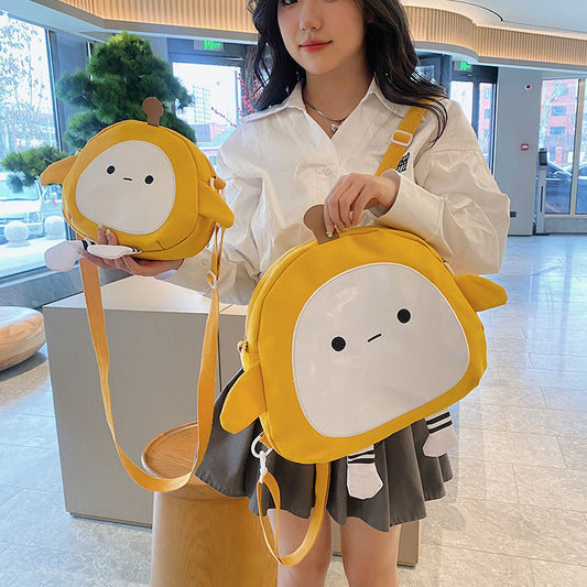 Puff Party Cute Cartoon Canvas Fashionable Crossbody Bags
