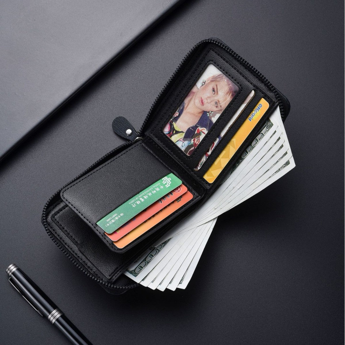Men's License Driving Leather Multiple Slots Hand Card Holder