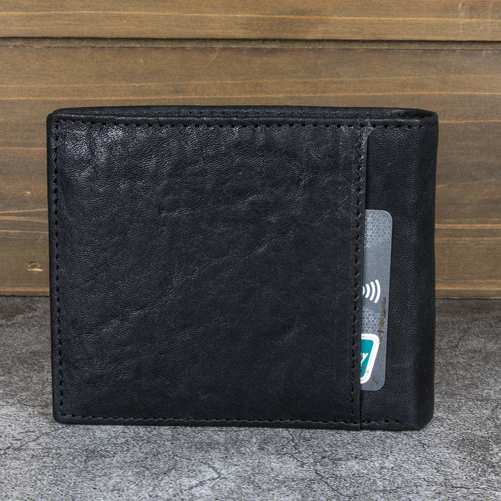 Men's Multiple Slots Change Storage Genuine Leather First Men's Wallet