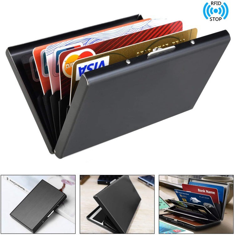 Discount Box Stainless Steel Credit Black Card Holder