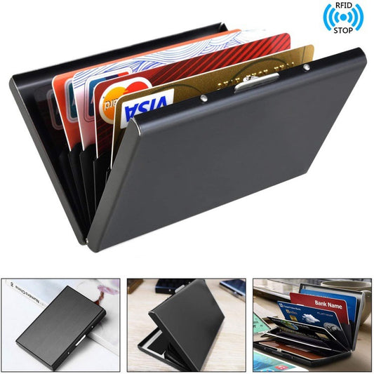 Discount Box Stainless Steel Credit Black Card Holder
