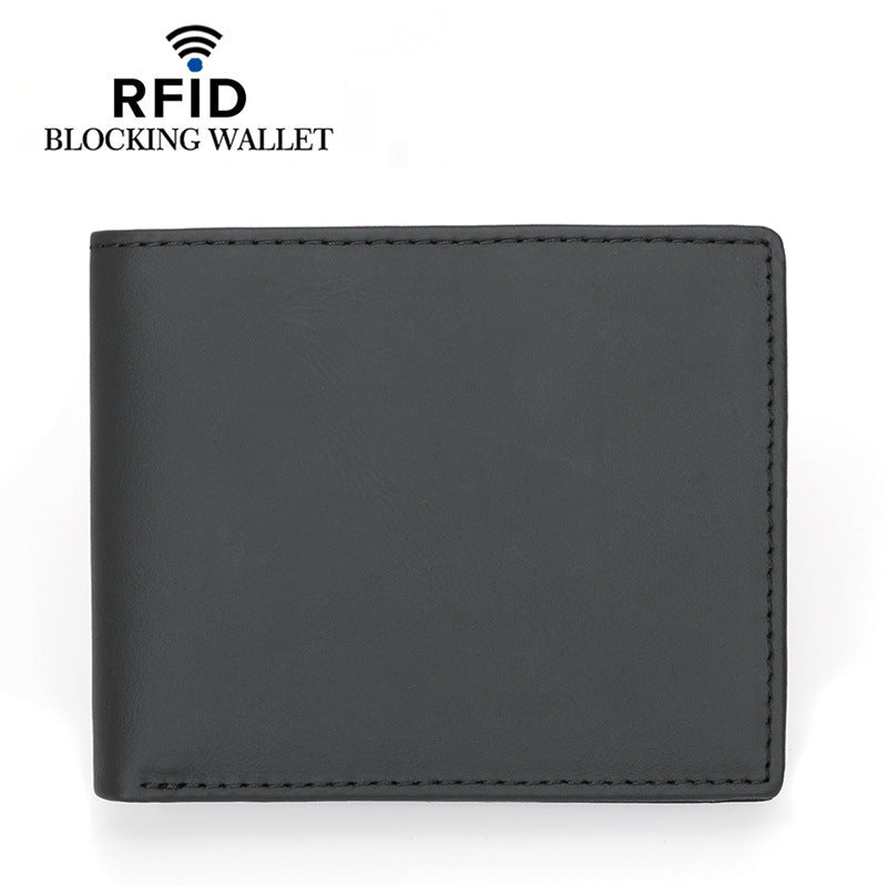 Men's Leather For Man Swiping Multicolor Short Men's Wallets