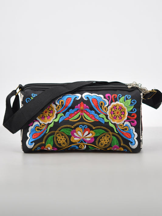 Ethnic Style Canvas Embroidered Retro Han Chinese Crossbody Bags