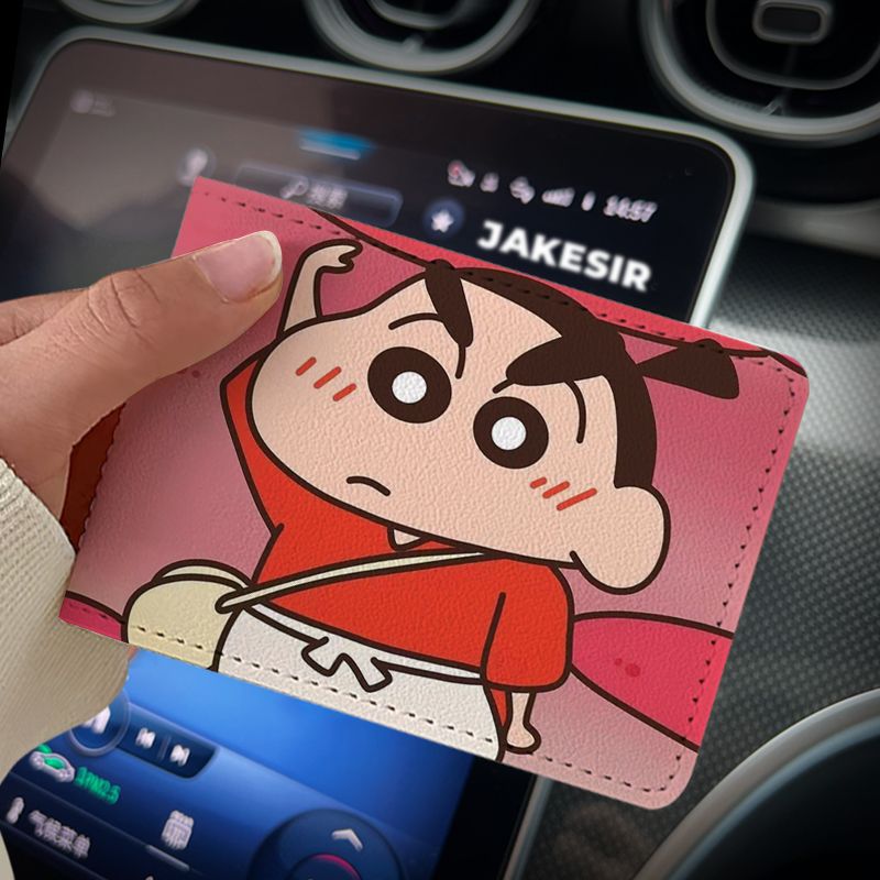 Crayon Cartoon Driving License Protective Cover Card Holder