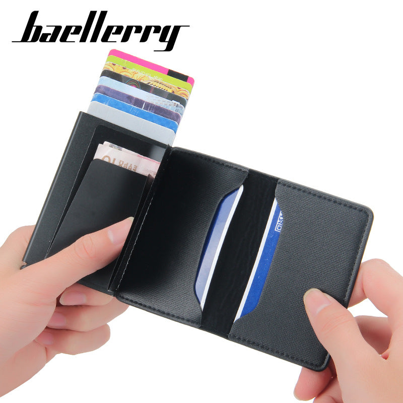 Women's & Men's & Neutral Metal Aluminum Automatic Pop-up Card Holder