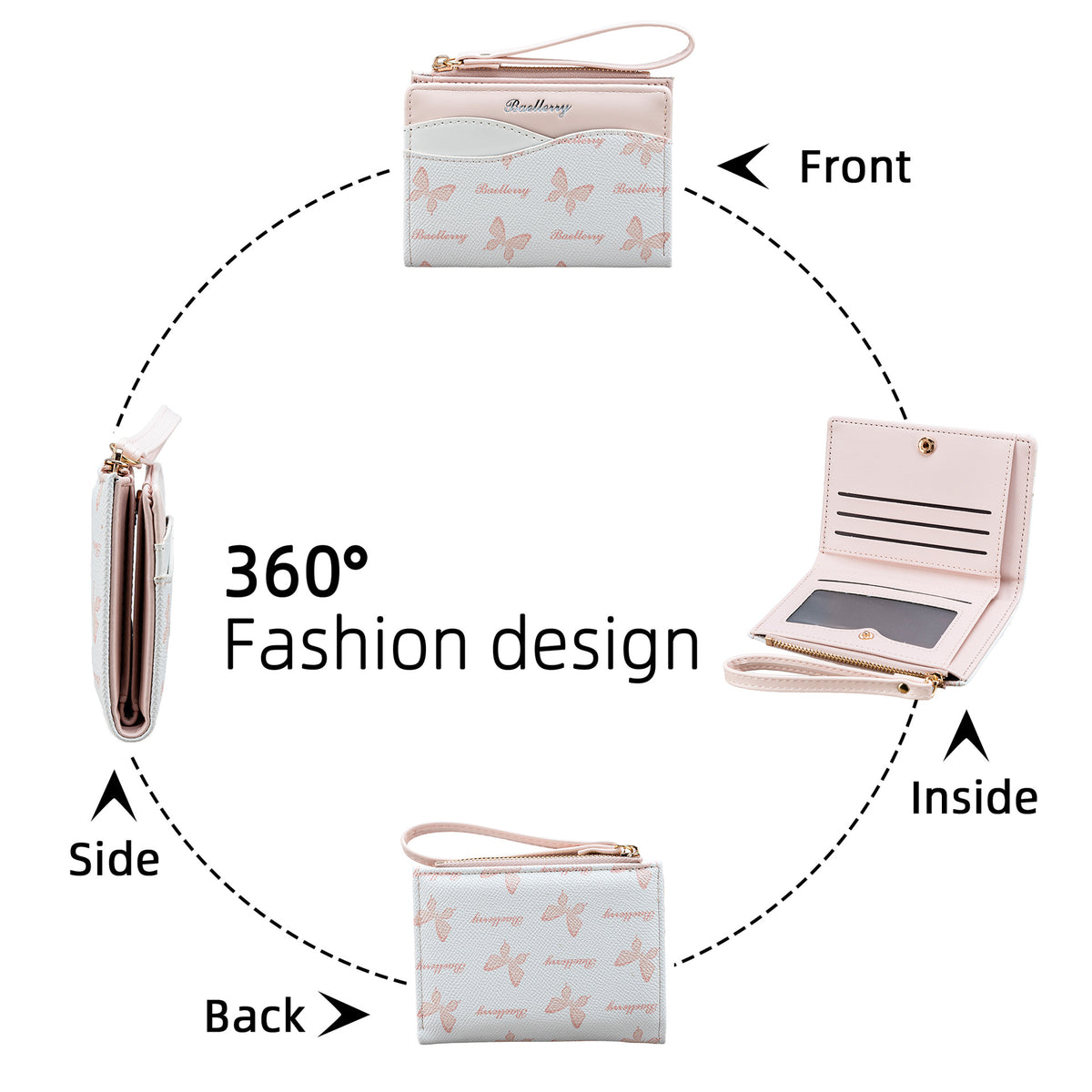 Women's High-grade Short Contrast Color Fashion Butterfly Ladies Wallet