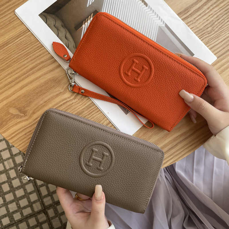 Women's Genuine Leather Large Capacity Multiple Slots Clutch Bags