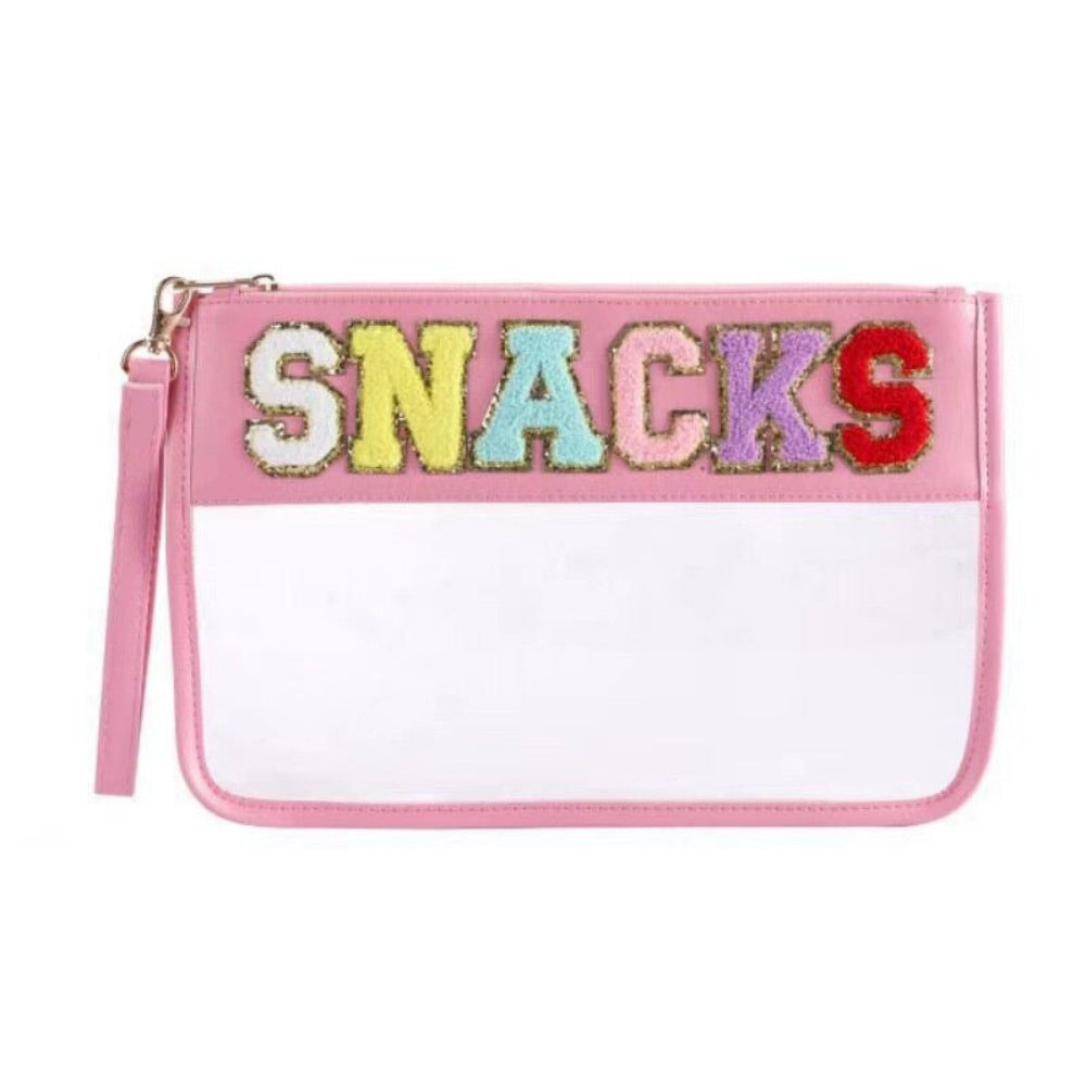 Storage Transparent Zipper Embroidery Lettered Make-up Makeup Bag
