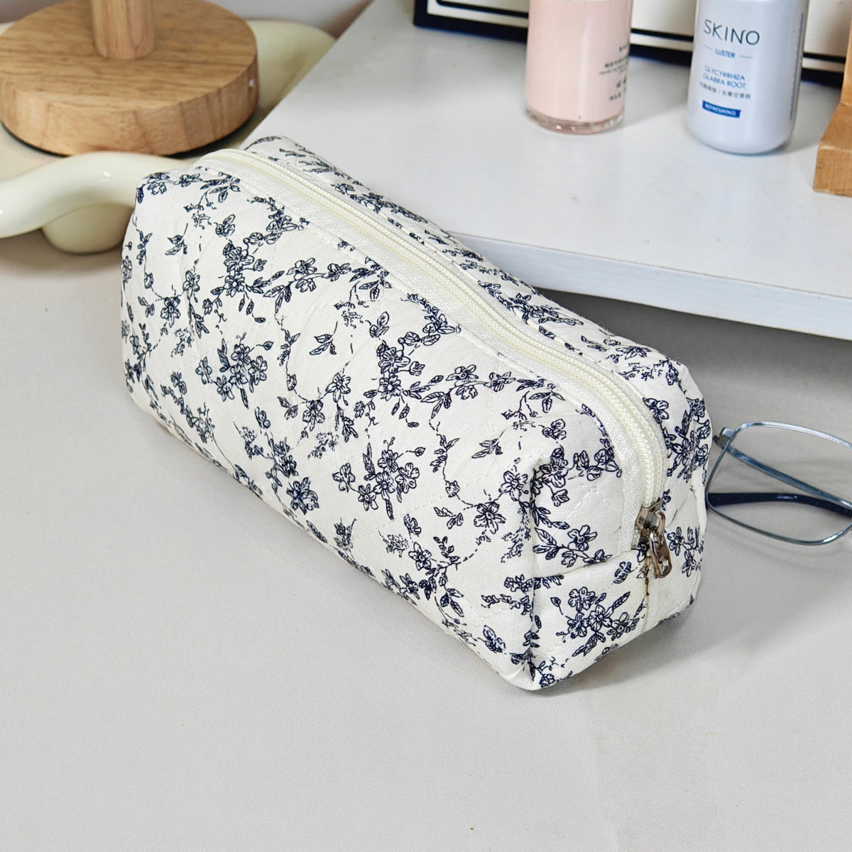 Wind Large Capacity Fabric Bow Printing Buggy Minority Simple Stationery Bags