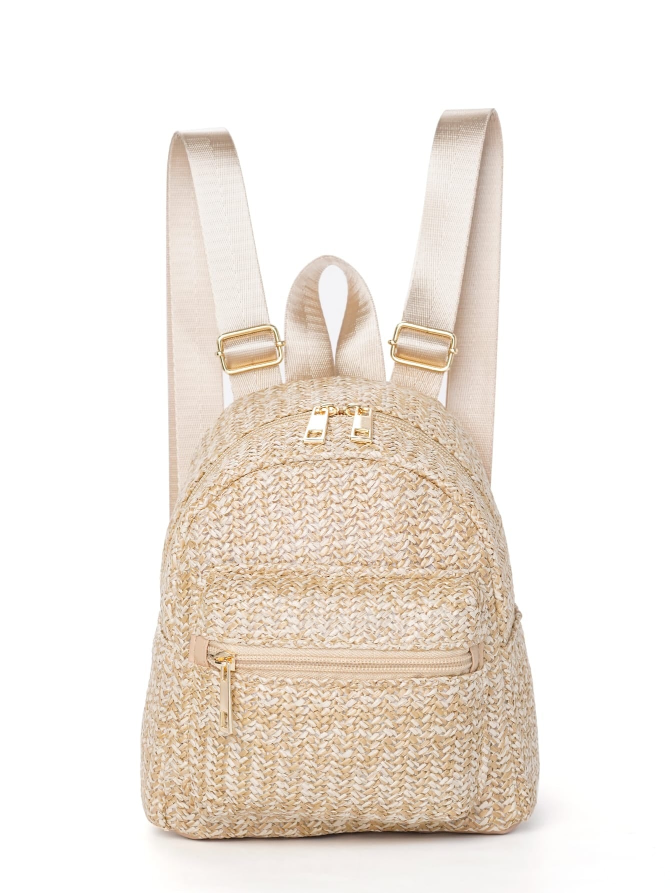Women's Simple Street Trendy Straw Fashionable Woven Backpacks
