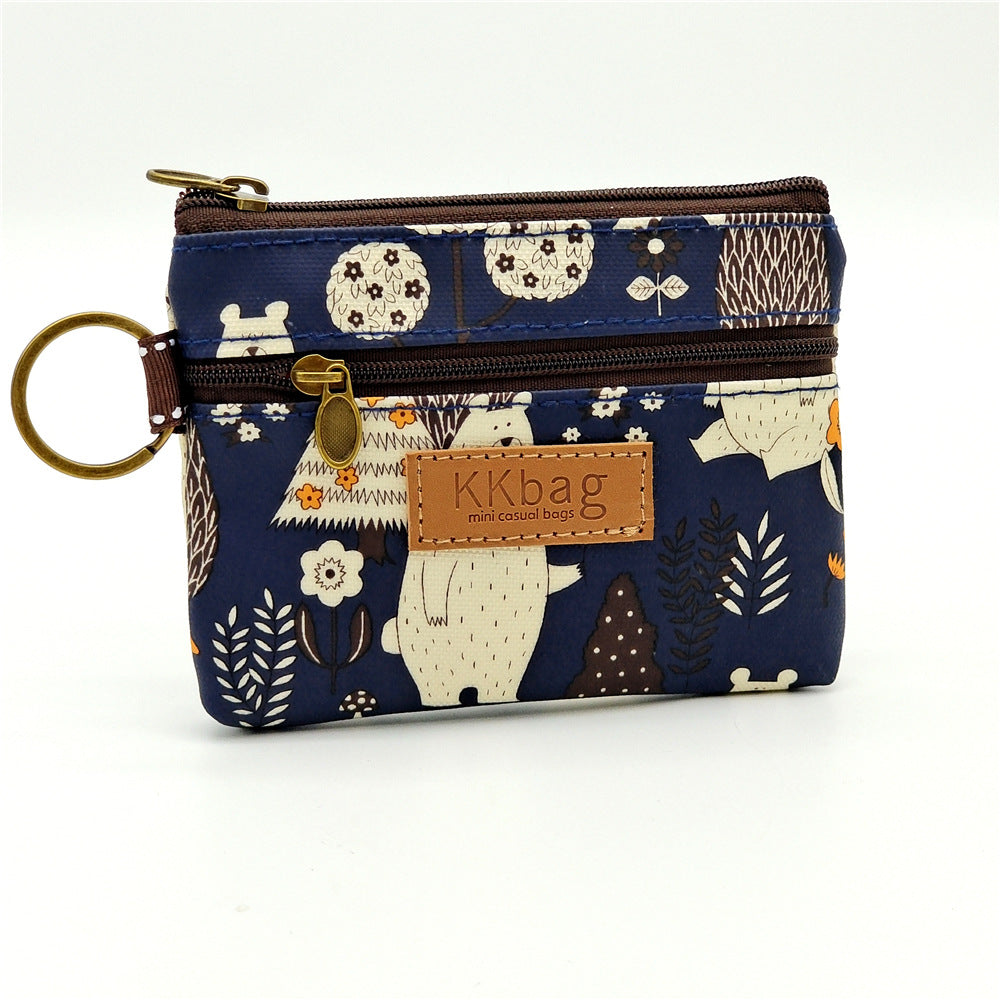 Women's Printed Film Cartoon Change Waterproof Storage Coin Purses
