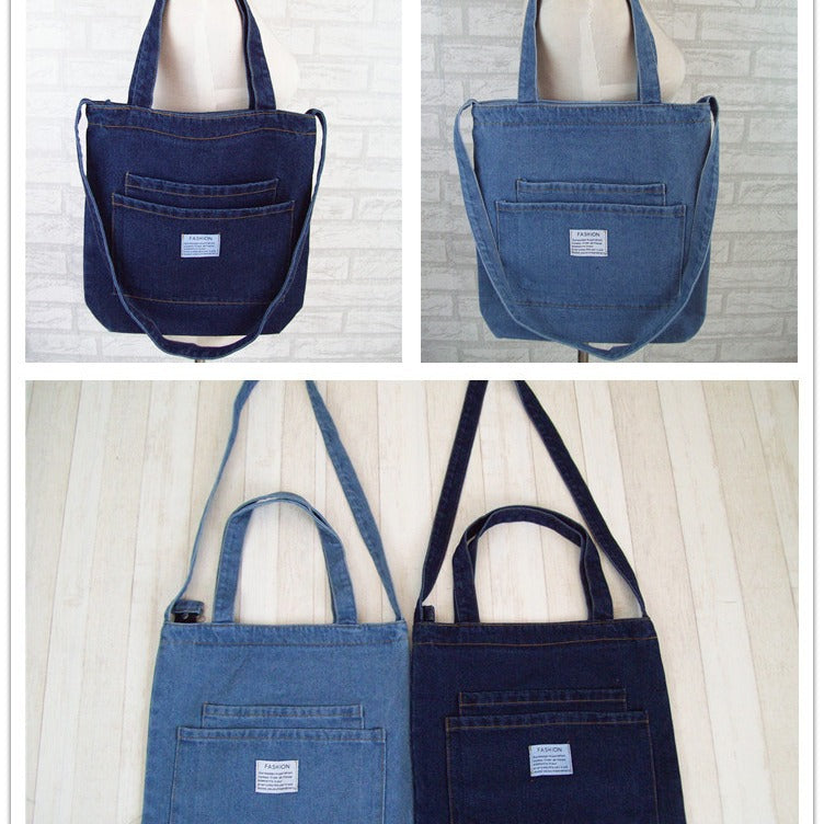 Style Jean Canvas Denim Large Shopping Mom Women's Messenger Bag