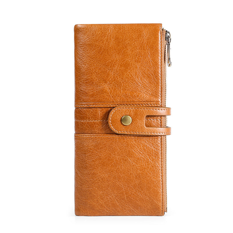 Women's & Men's Leather And Long Shielded Swiping Genuine Men's Wallets