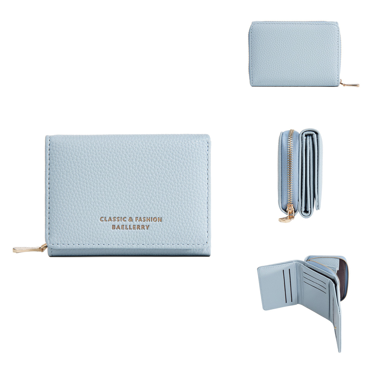 Women's Short Female Zipper Lychee Pattern Fashion Coin Purses