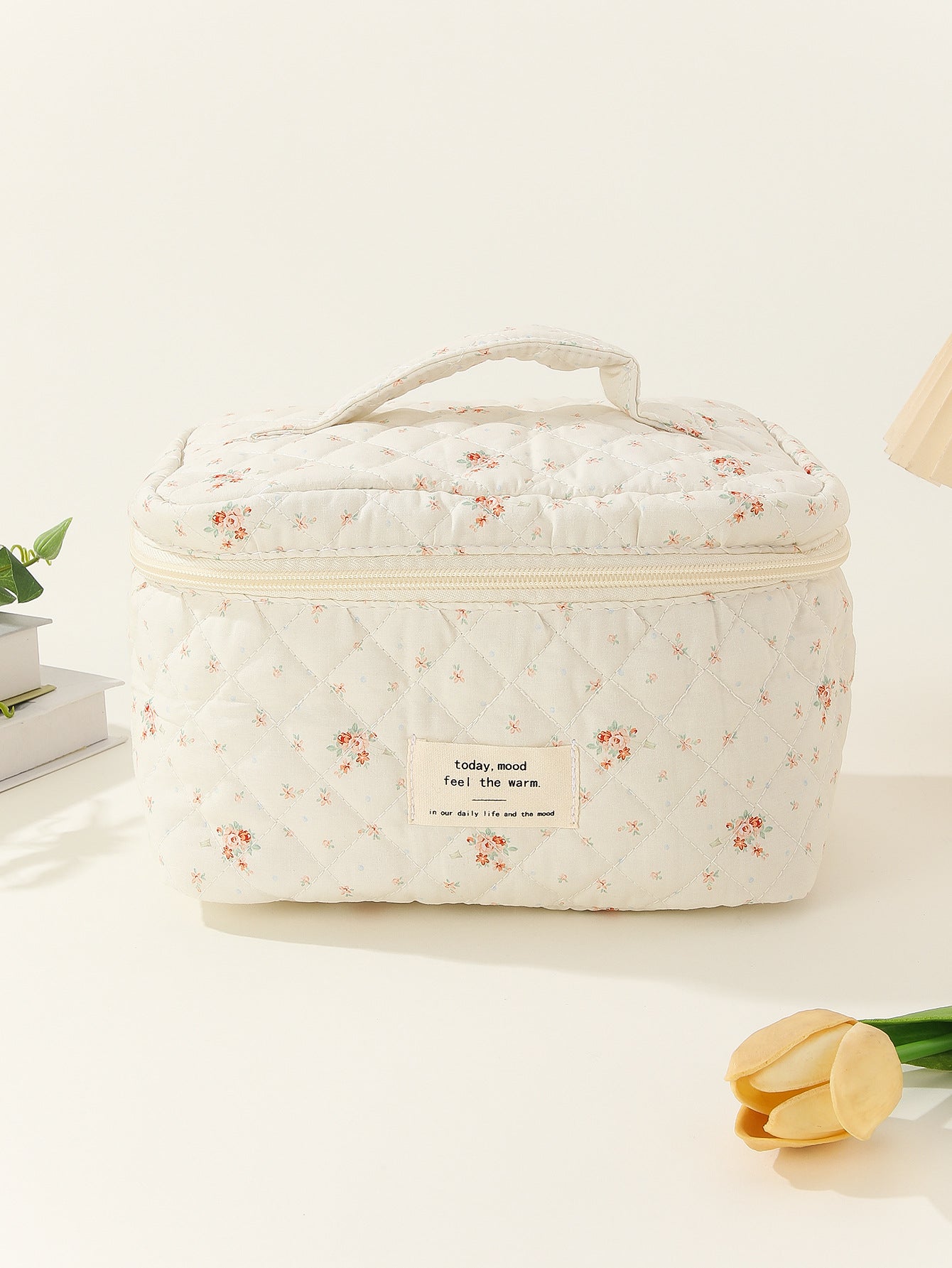 Floral Storage Carrying Quilted Cotton Cute Cosmetic Bags