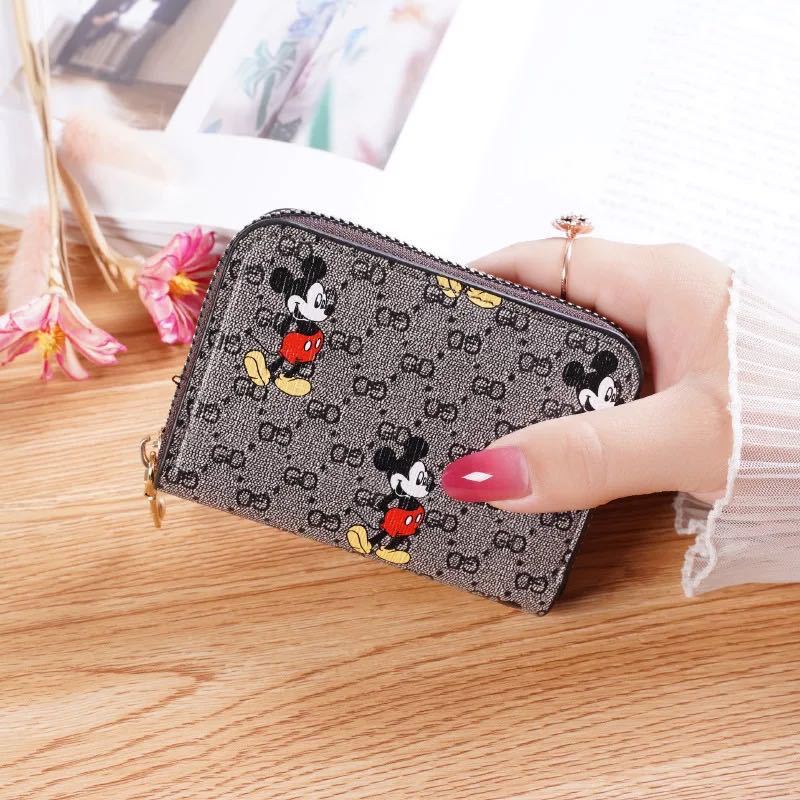 Women's Multiple Slots Large Capacity Lychee Pattern Expanding Clamp Credit Card Holder