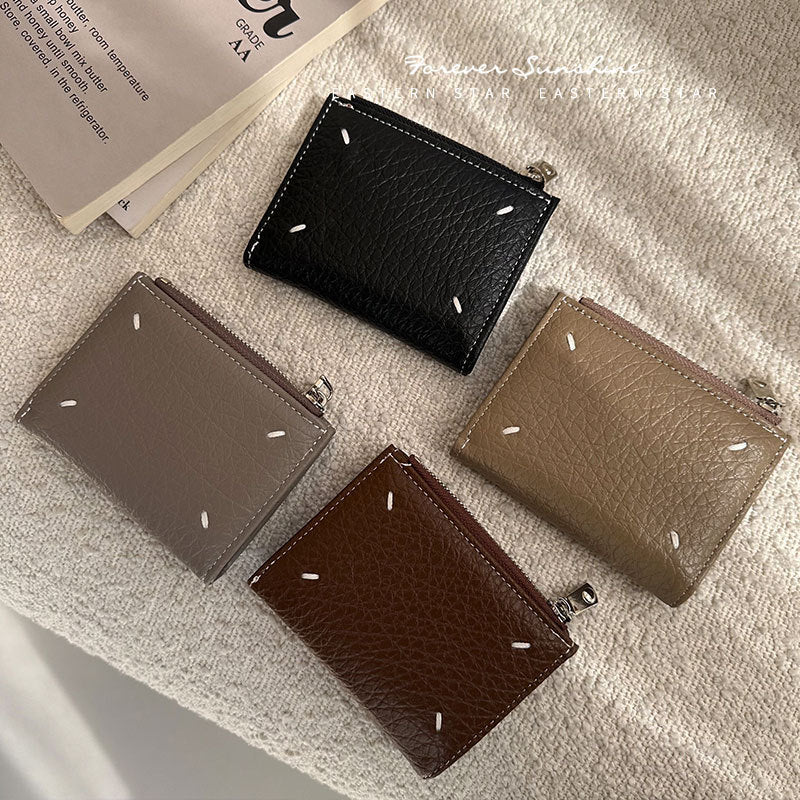 Women's & Men's & Style Authentic Leather Tactile Feel Black Purses