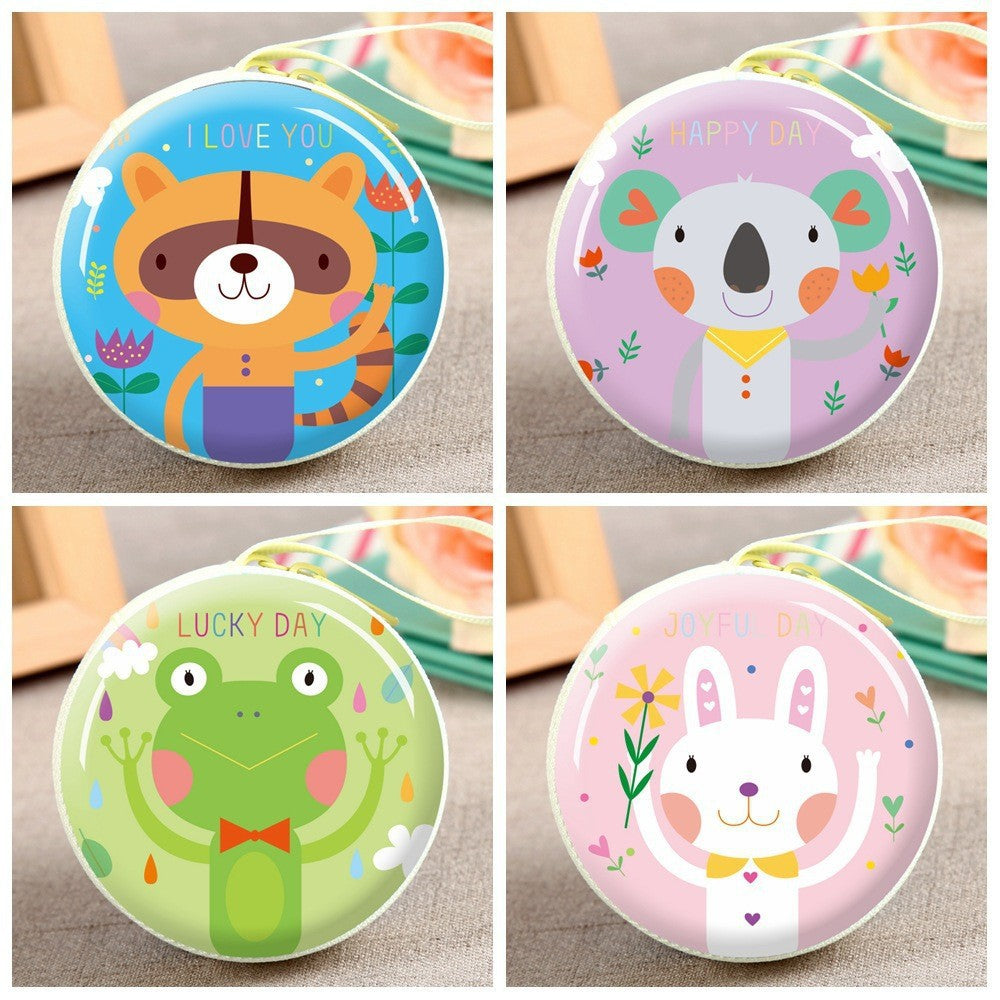 Christmas Round Zipper Cartoon Storage Earphone Coin Purses
