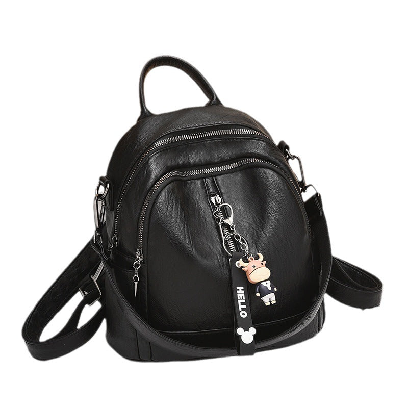 Slouchy Leather Large Capacity Mom Female Backpacks