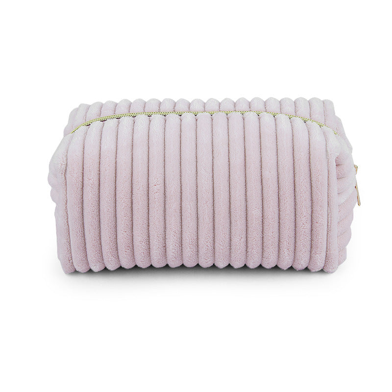 Bold Stripes Corduroy Plush Storage Large Bags
