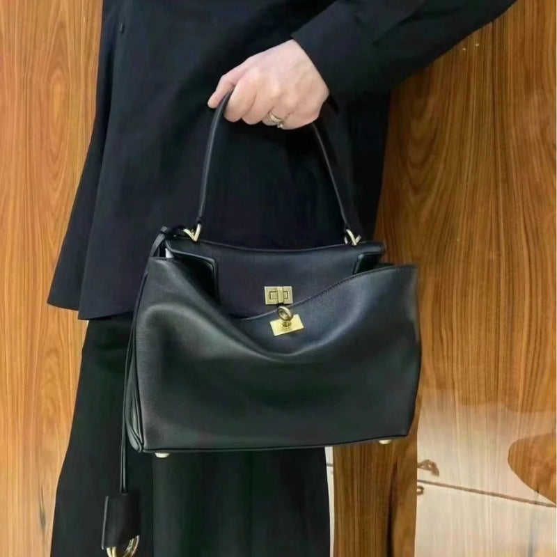 Women's Leather Tactile Feel Large Capacity Totes High-grade Underarm Bags