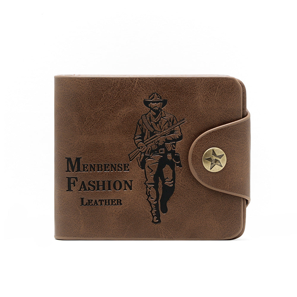 Classic Men's Hot Three-fold Embossed Short Men's Wallet