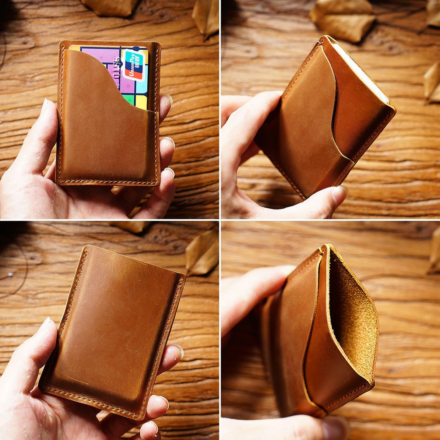 Crazy Horse Leather Simple Change Multifunctional Card Holder