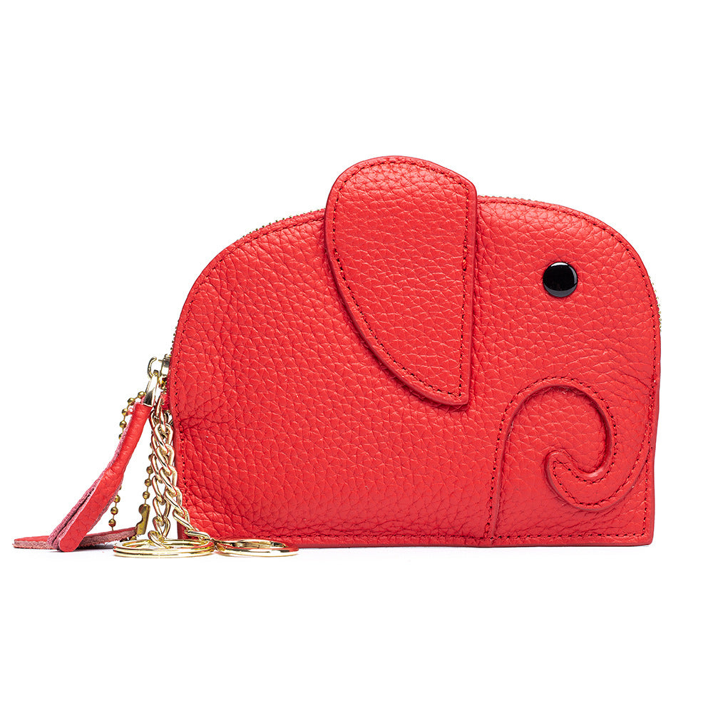 Genuine Leather Elephant Mini Creative Female Coin Purses