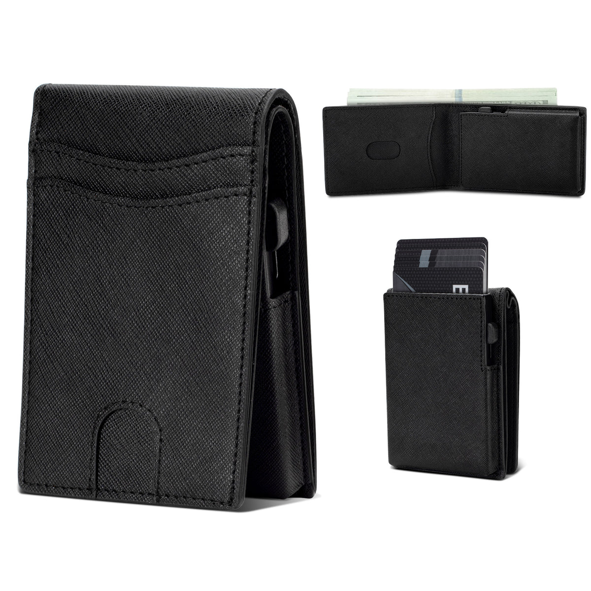 Men's Metal Cartridge Multifunctional Aluminum Alloy Leather Card Holder
