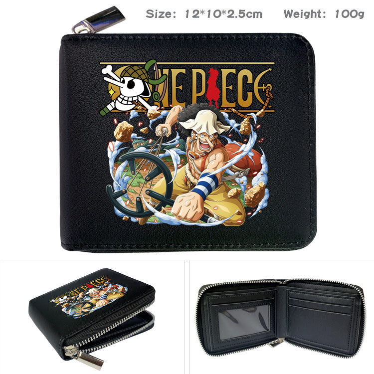 Peripheral Zipper One Piece Printed Fold Men's Wallets