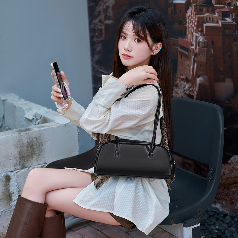 Women's Korean Style Solid Color Underarm Pure Women's Shoulder Bag