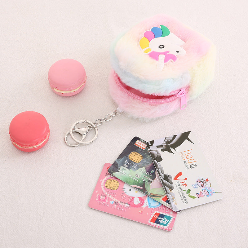 Korean Unicorn Plush Portable Headset Storage Ladies Wallet