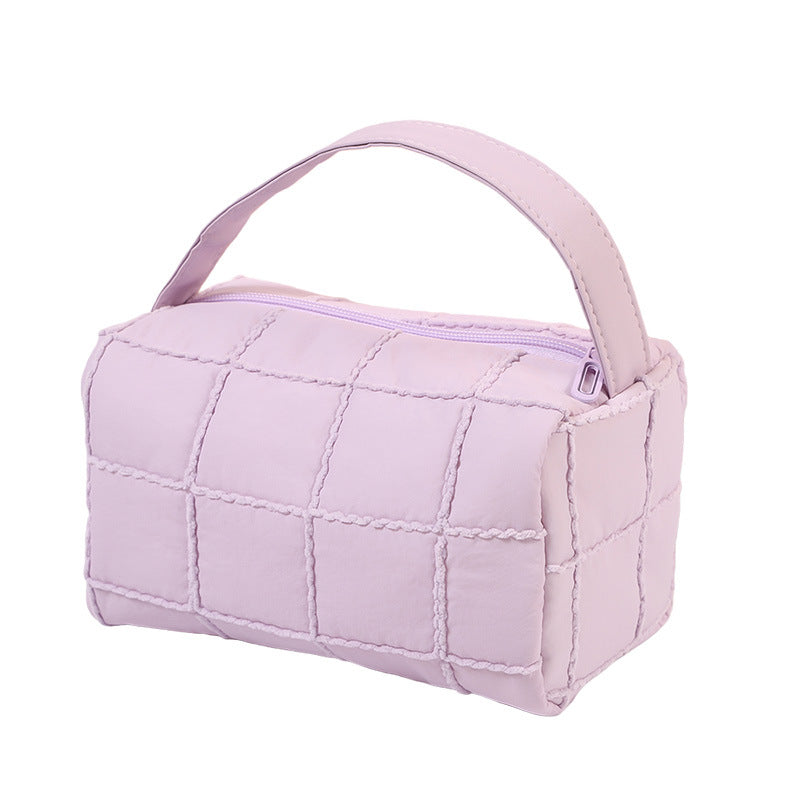 Women's Plaid Winter Portable Toiletry Large Capacity High Makeup Bag