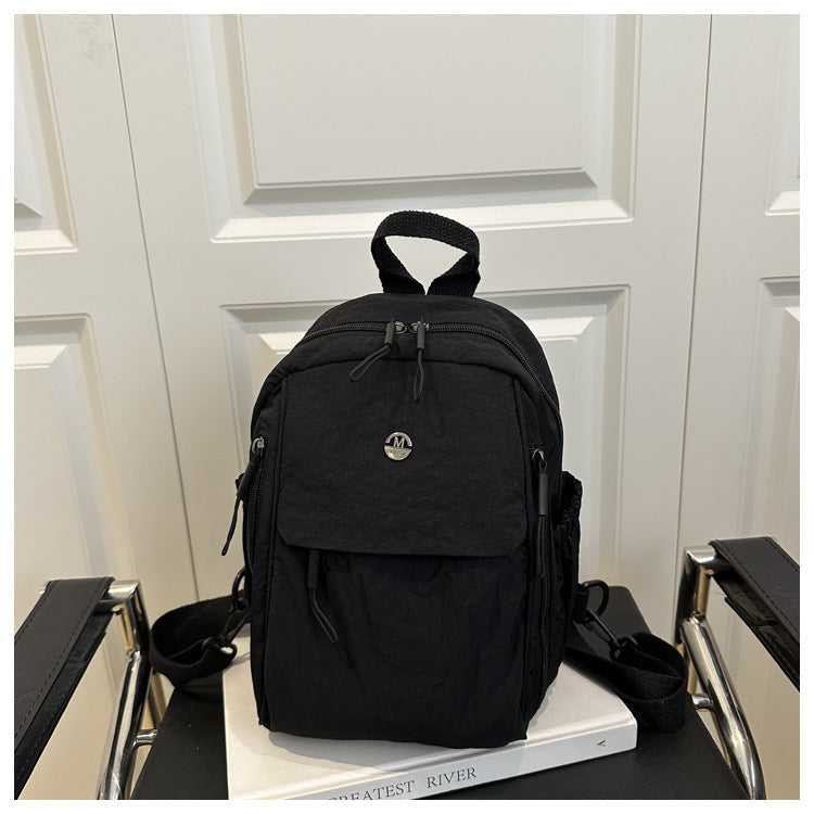 Fashion Simple Nylon Cloth Pure Color Backpacks