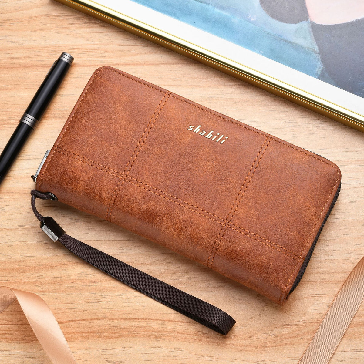 Men's Long Multiple Slots Large Capacity Zipper Men's Wallet