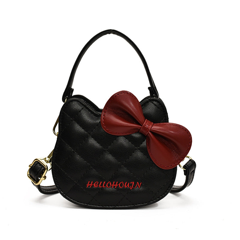 Children's Kitten Head Western Style Rhombus Sweet Women's Shoulder Bag