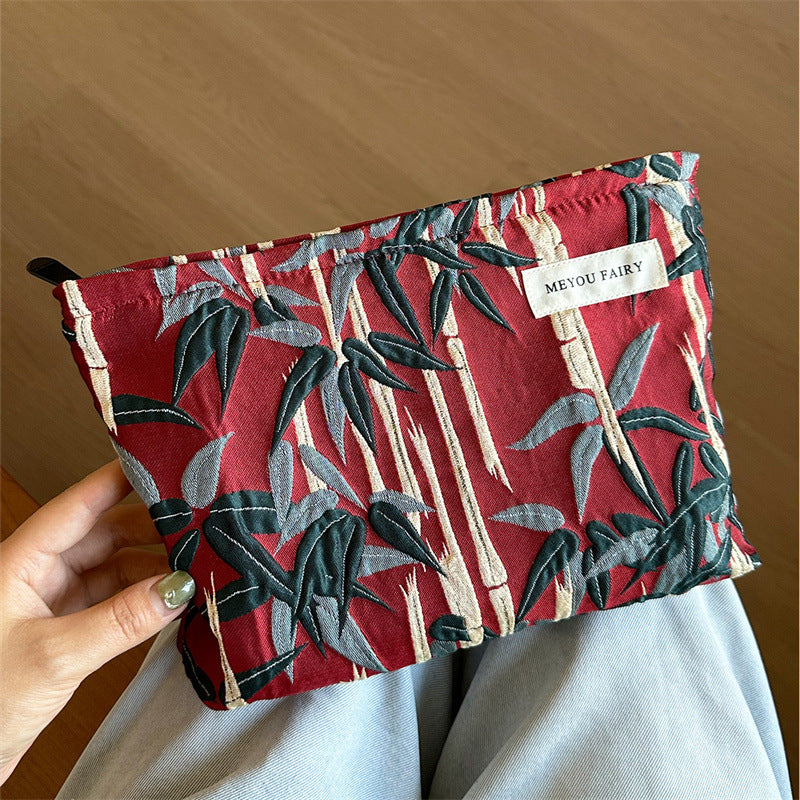 High-grade Three-dimensional Elegant Large Capacity Storage Clutch Zipper Makeup Bag