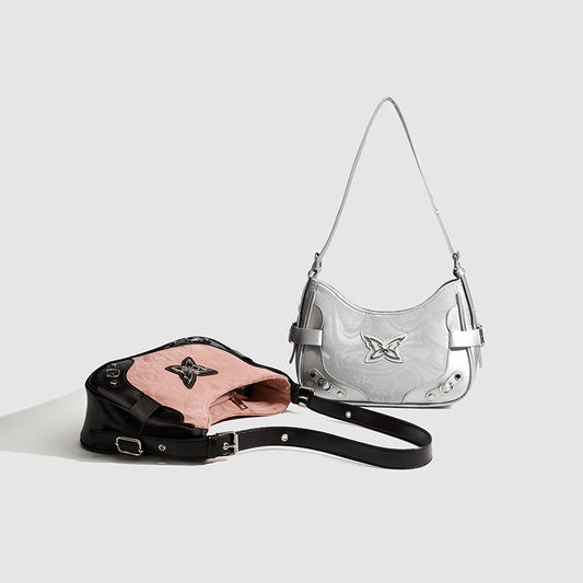 Fashion Underarm American Retro Butterfly Motorcycle Crossbody Bags
