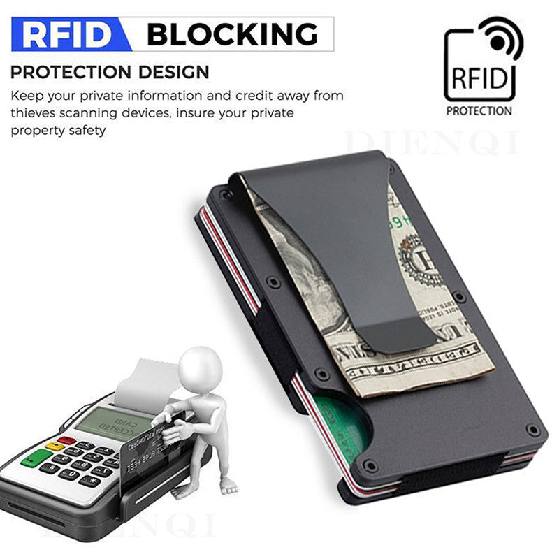 Durable Men's Clamp Metal Aluminum Credit Card Holder