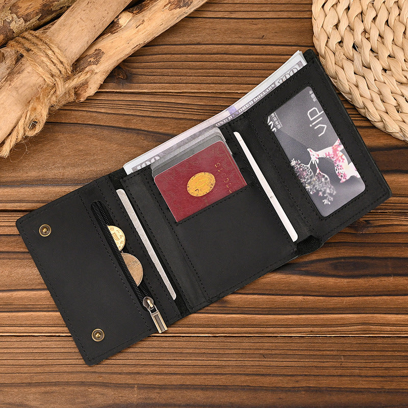 Men's Crazy Horse First Layer Cowhide Multiple Men's Wallets