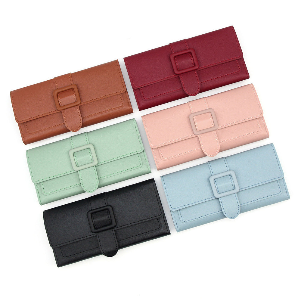 Women's Long Fashionable Simple Tri Fold Clutch Purses