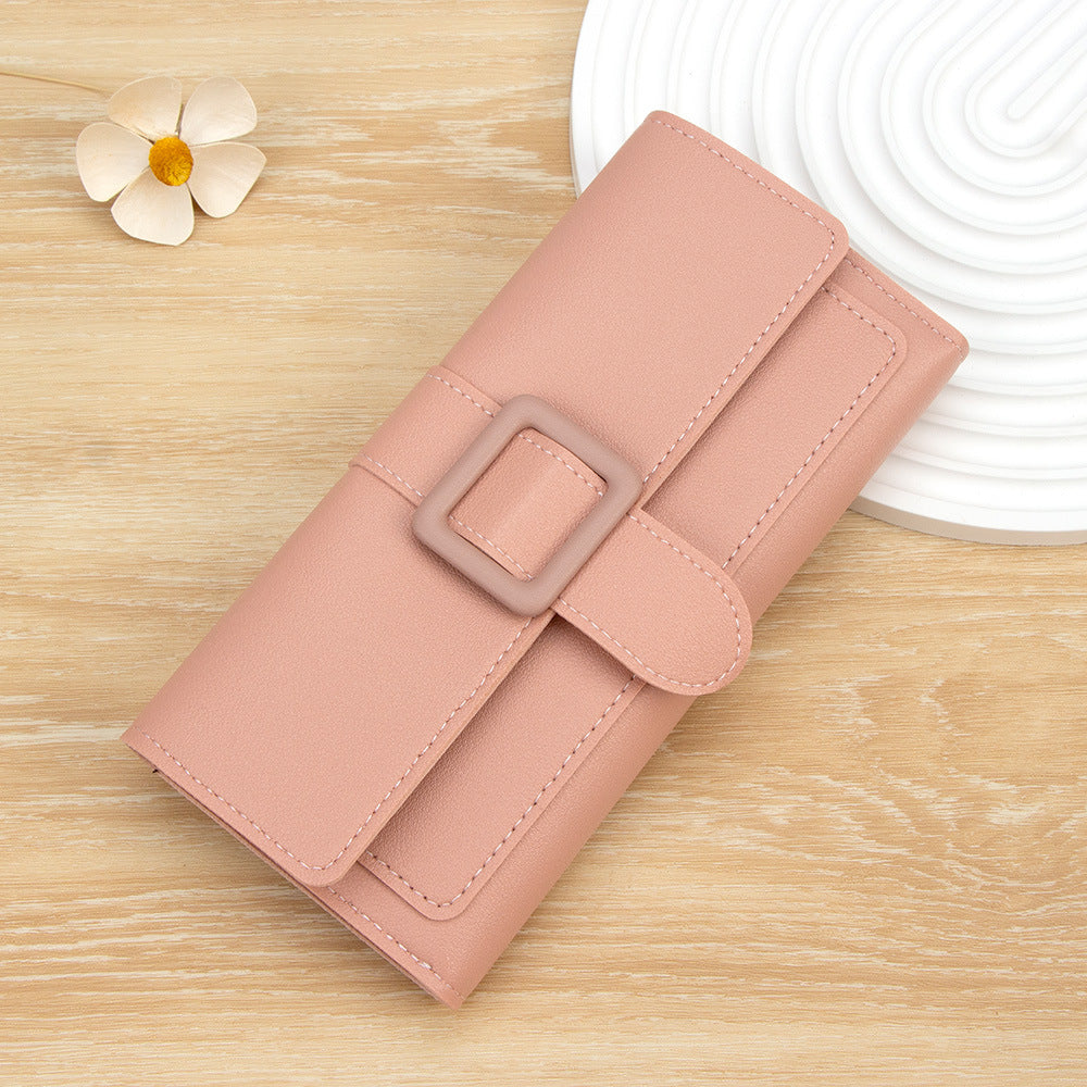 Women's Long Fashionable Simple Tri Fold Clutch Purses