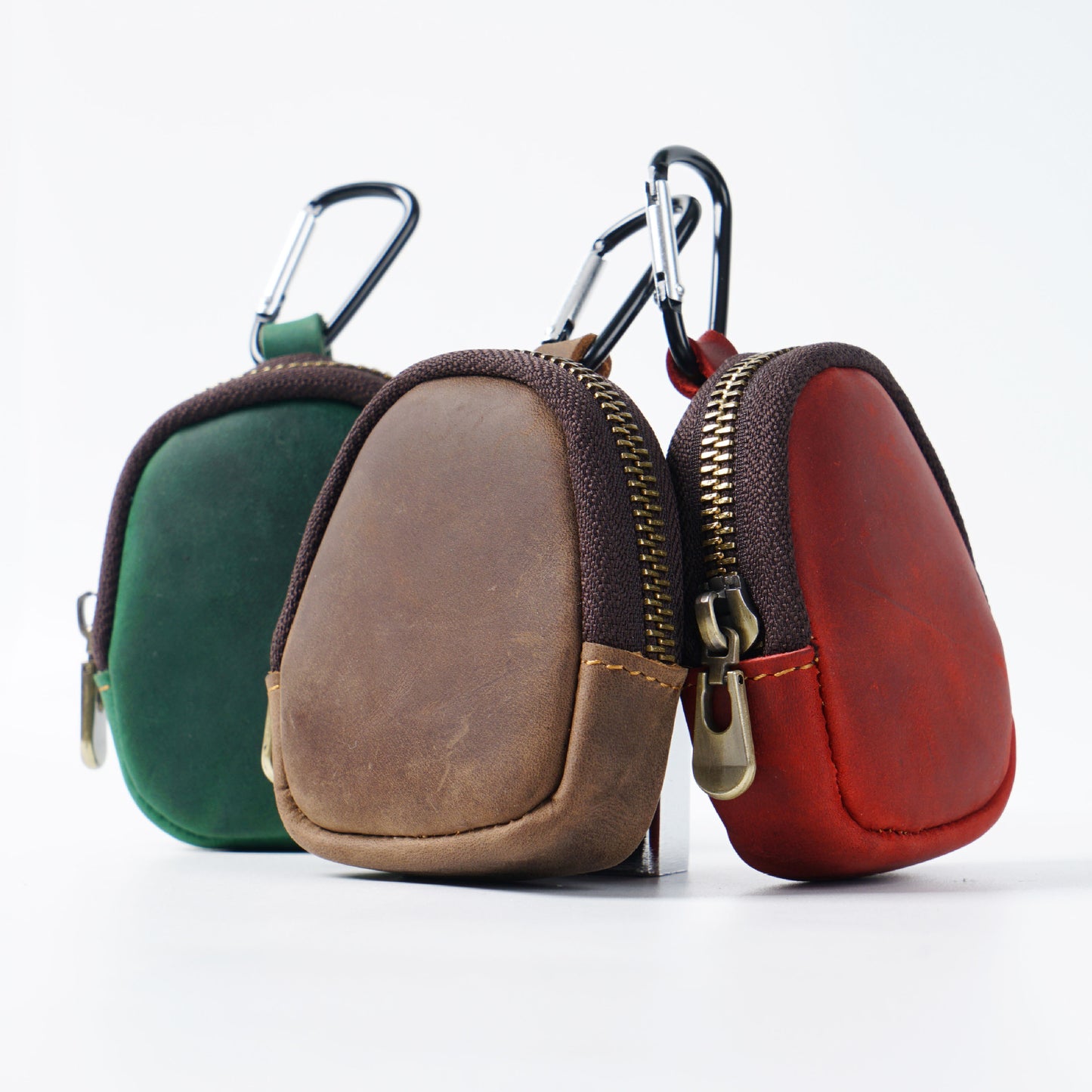 Pretty Style Green Cowhide Zipper Shell Coin Purses