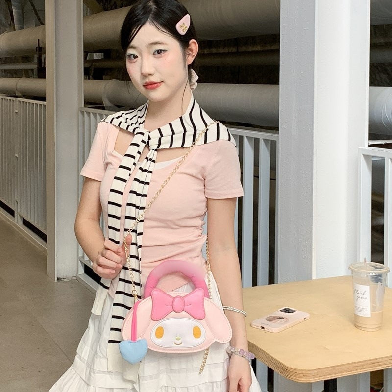 Cartoon Cute White Big Ear Dog Women's Shoulder Bag