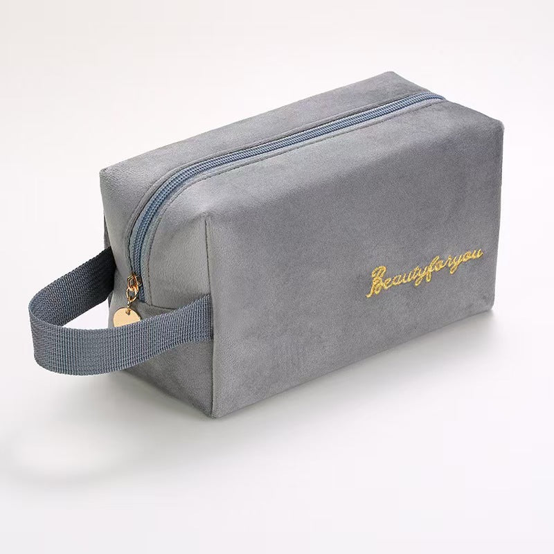 Plush Good-looking Storage Flannelette Large Capacity Embroidery Cosmetic Bags