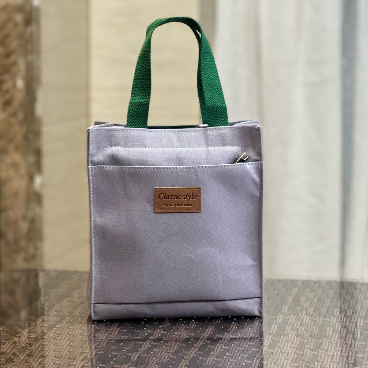 Canvas Solid Color Unisex Simple Lunch Box Handbags