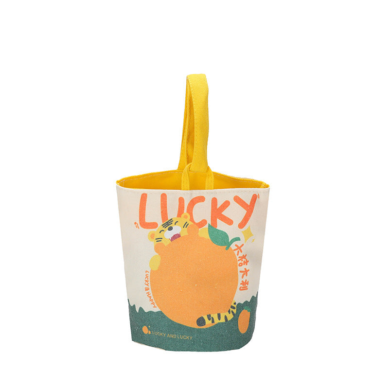 Oil Painting Style Cute Printed Portable Handbags