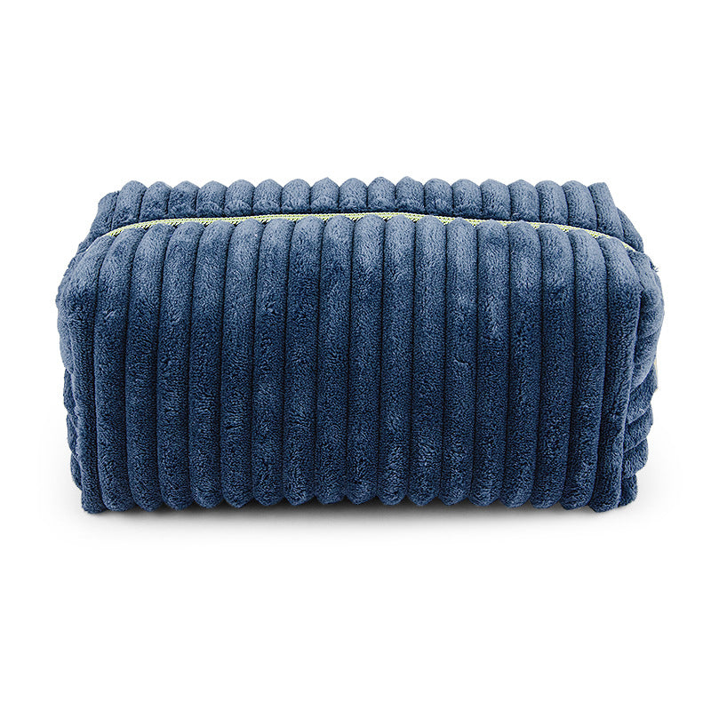 Bold Stripes Corduroy Plush Storage Large Bags