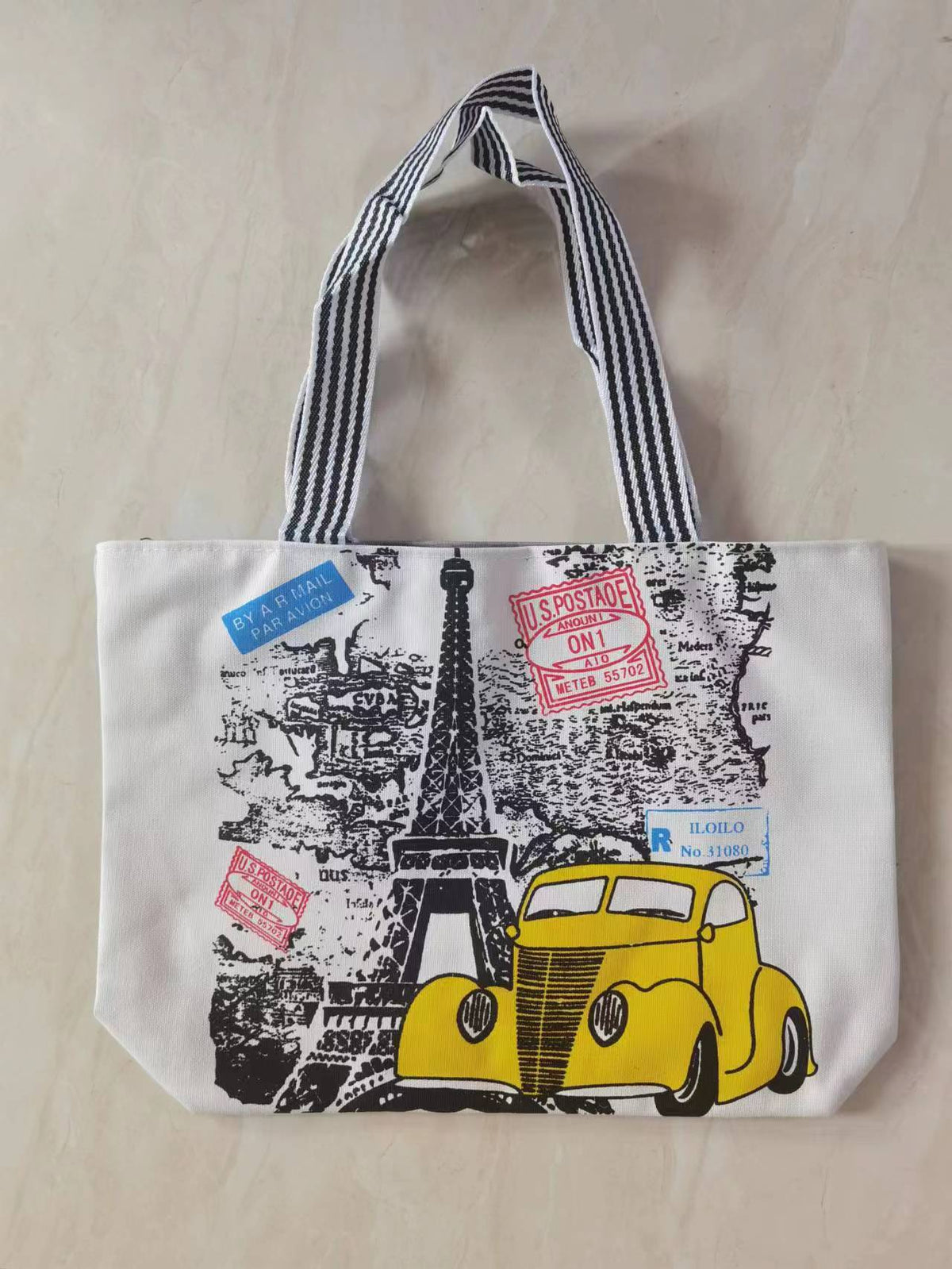 Printed Portable Canvas Female Shopping Art Women's Shoulder Bag
