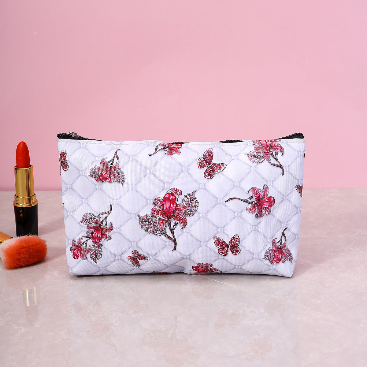 Women's Korean Leisure Letter Jacquard Horizontal Hand-held Cosmetic Bags